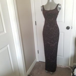 Alchemy New York Sheer/Velvet Low Back Gown